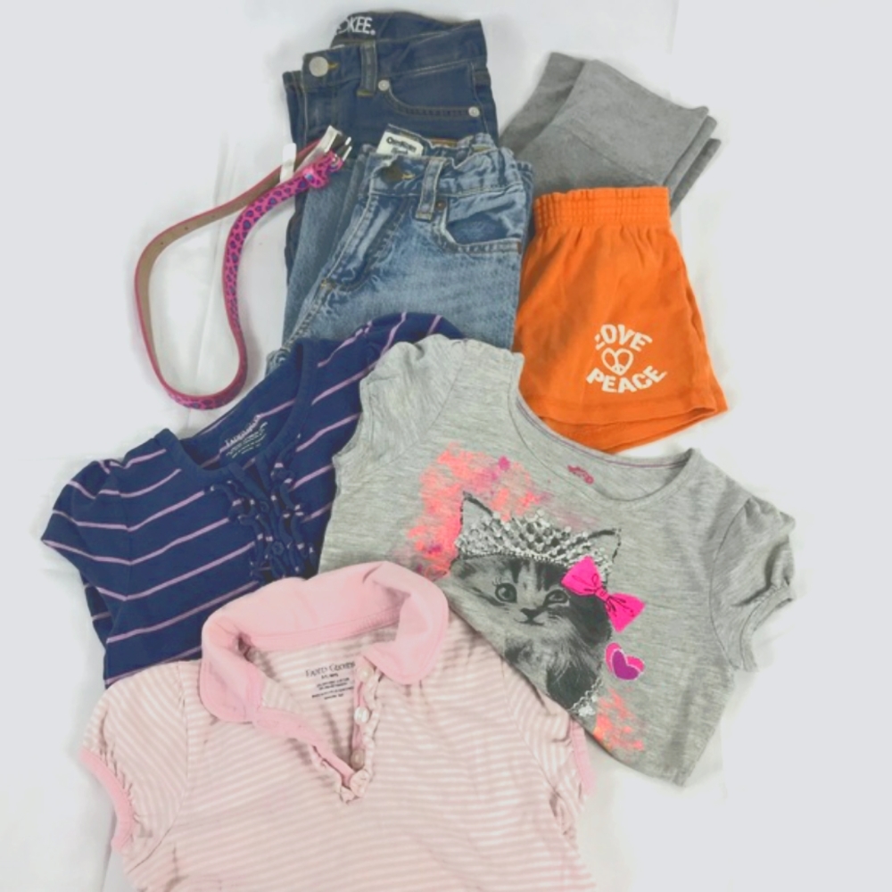 Girls Toddler Shirts Shorts Pants Lot Size 5T